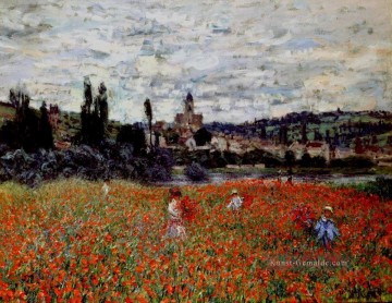Mohnblumen bei Vétheuil Claude Monetcirca impressionistischen Blumen Ölgemälde